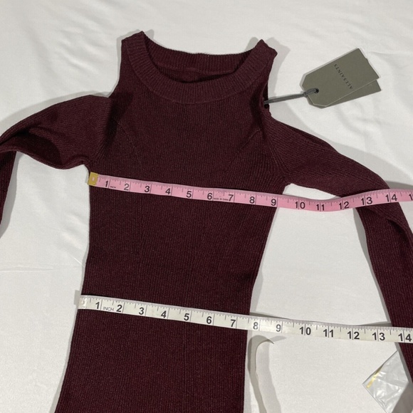 NWT ALL‎ SAINTS [ Small ] Yasmin Cold-Shoulder Sweater Dress in Red - Picture 5 of 12